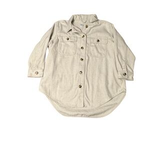 Old Navy Cream Button-Front Shirt Jacket Shacket Women’s Size XL Petite